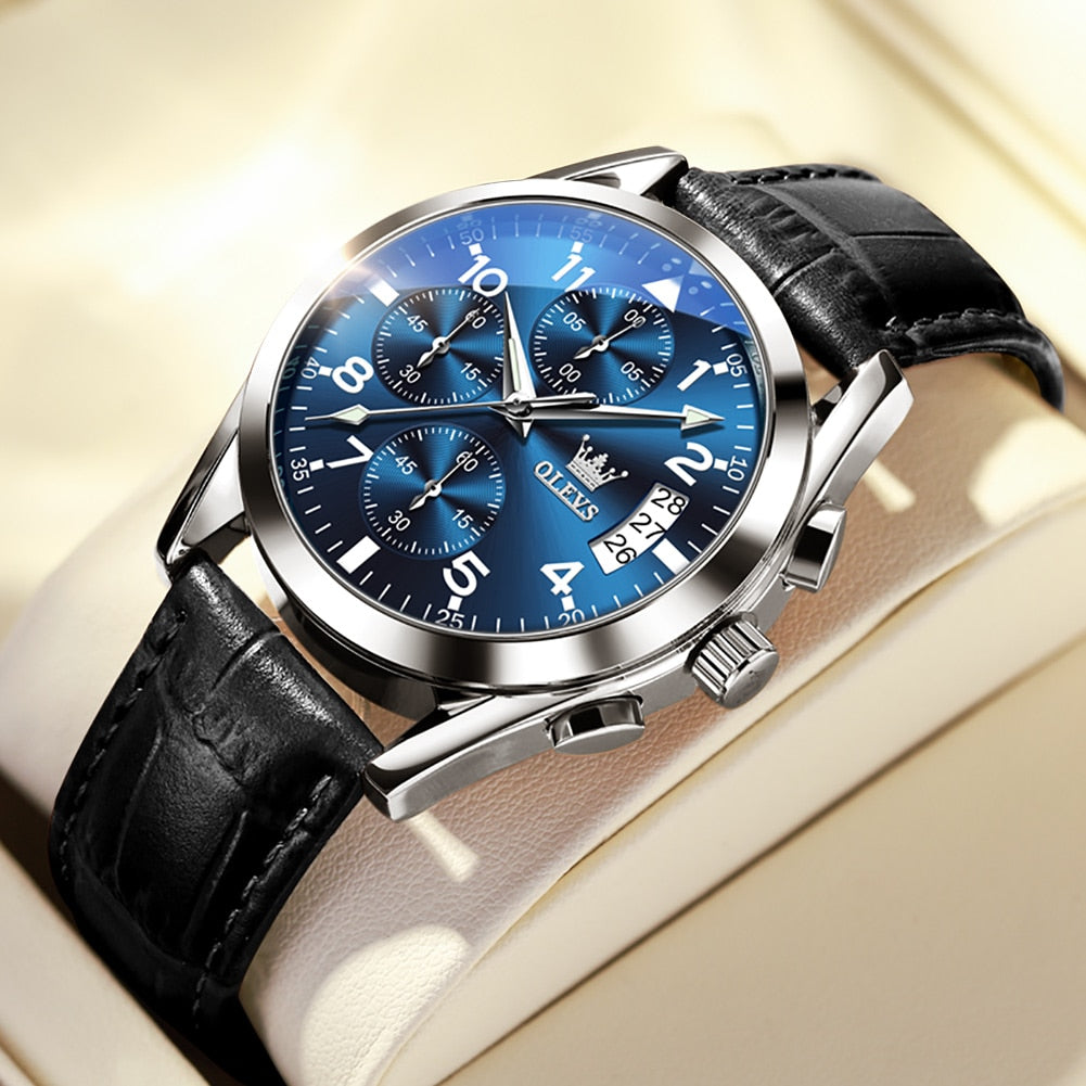 OLEVS Luxury Men's Watche,/ Waterproof / Luminous Quartz /