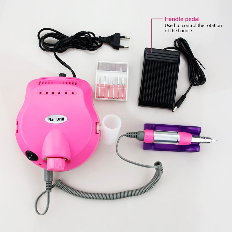 Electric Nail Drill Machine 35000/20000 RPM -Filing Sets for Manicure/ FREE Shipping