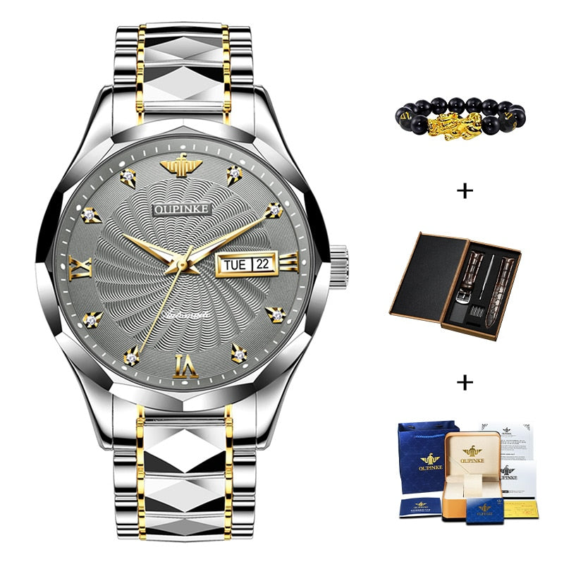 Swiss OUPINKE Top Brand Luxury business Men's Wrist watch / Waterproof