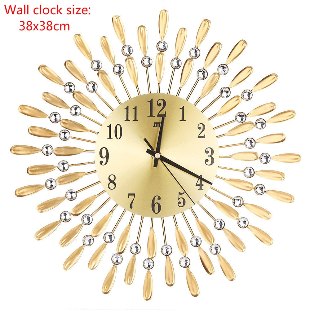 Crystal Sun Modern Style Wall Clock 38X38cm home or Office / FREE Shipping