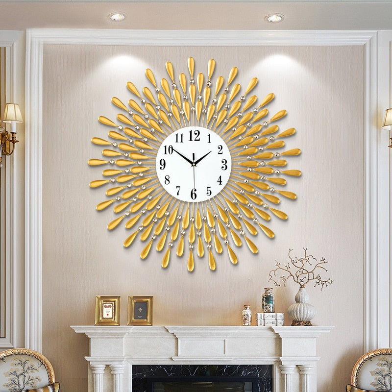 Crystal Sun Modern Style Wall Clock 38X38cm home or Office / FREE Shipping