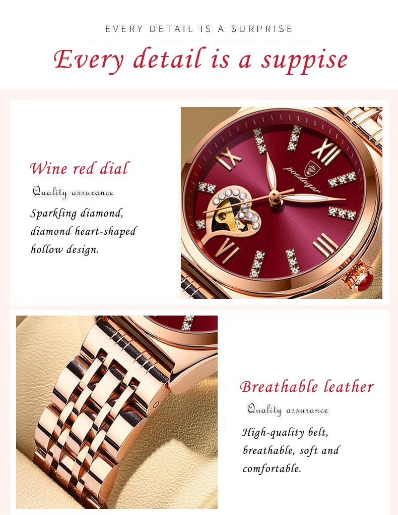 POEDAGAR 320 Elegant Ladies Watch with sparkling Diamonds-luminous/ FREE Shipping