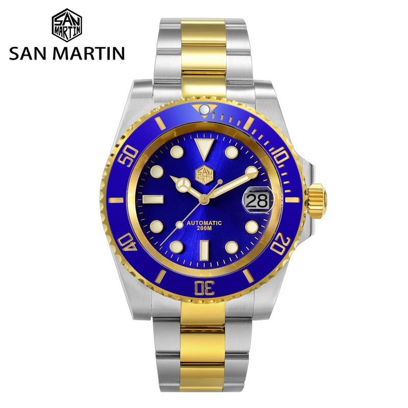 San Martin Diver Watch Water Ghost Sub Homage NH35 Luxury Sapphire Men Mechanical Watches 20Bar Waterproof BGW-9 Luminous