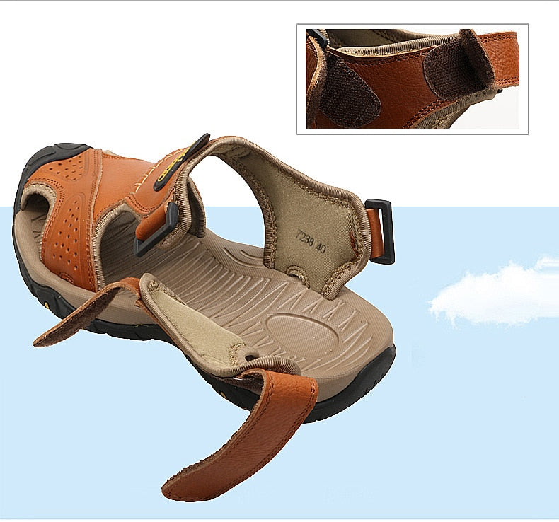 Men Genuine  Leather Sandals for beach or  outdoor / FREE Shipping