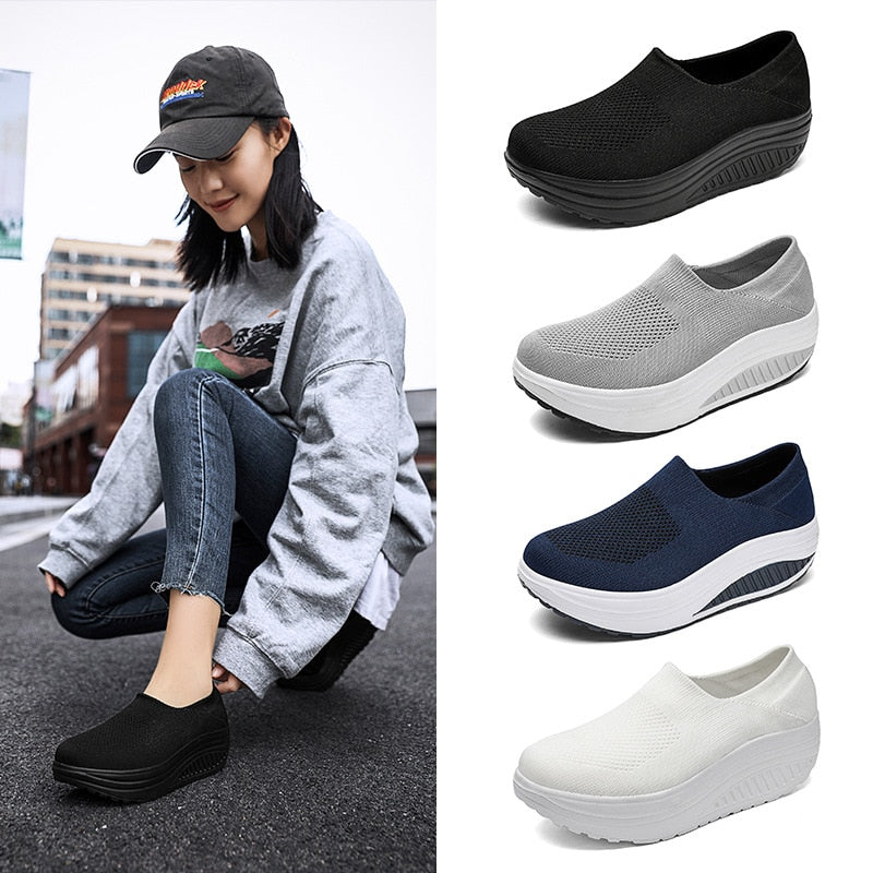 Atikota Orthopedic Platform Sneakers for Women Mesh Flat and comfortable / FREE Shipping