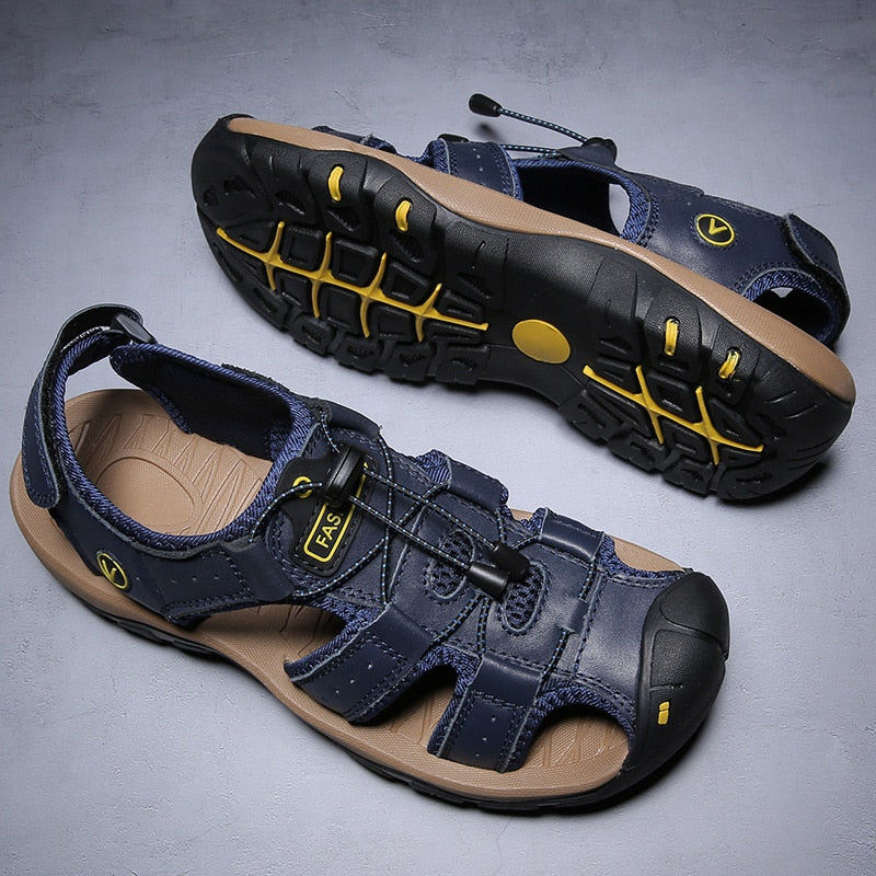 Men Genuine  Leather Sandals for beach or  outdoor / FREE Shipping