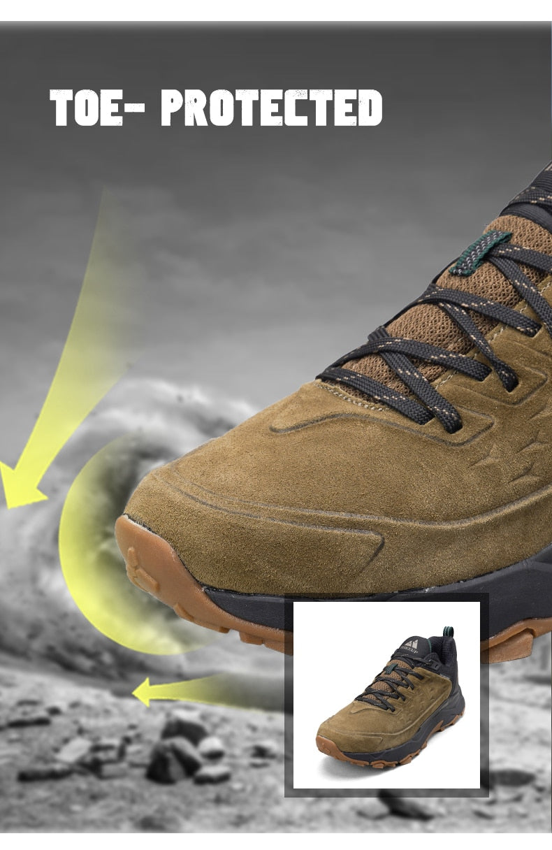 HIKEUP Leather Hiking Shoes for Men great for Outdoors orthopedic cushion sole/ FREE Shipping 15 days