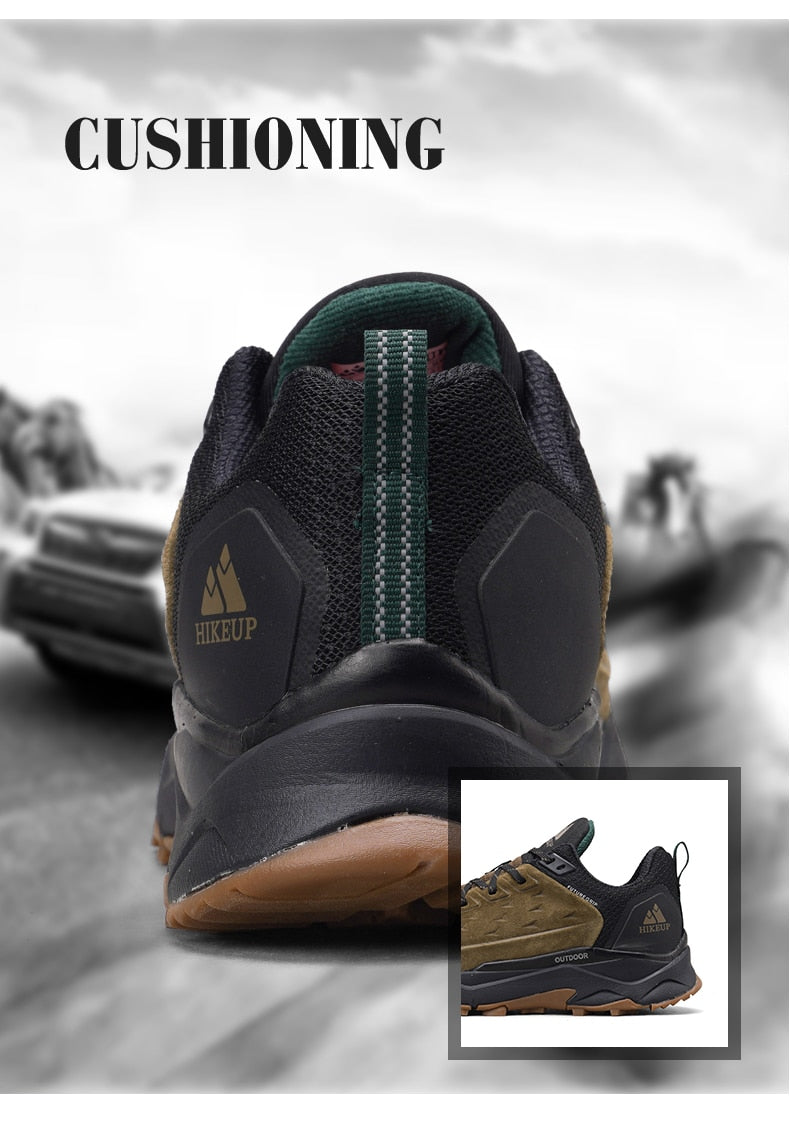 HIKEUP Leather Hiking Shoes for Men great for Outdoors orthopedic cushion sole/ FREE Shipping 15 days