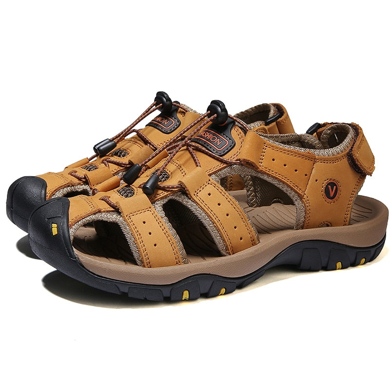 Men Genuine  Leather Sandals for beach or  outdoor / FREE Shipping
