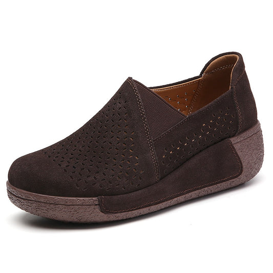 Cow Suede Leather Ladies Loafers orthopedic design and comfortable / FREE Shipping