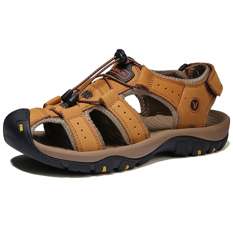 Men Genuine  Leather Sandals for beach or  outdoor / FREE Shipping