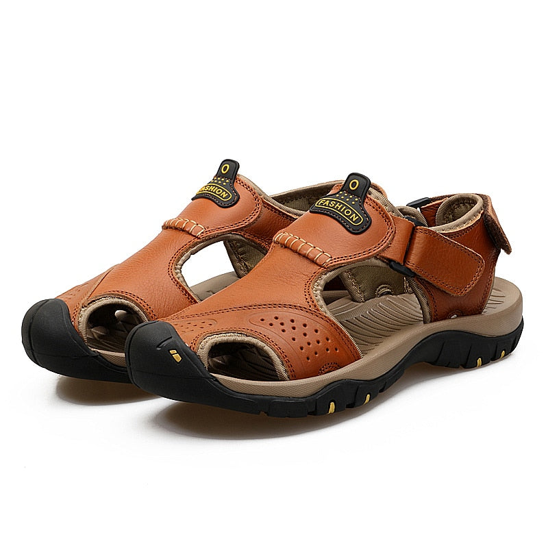 Men Genuine  Leather Sandals for beach or  outdoor / FREE Shipping
