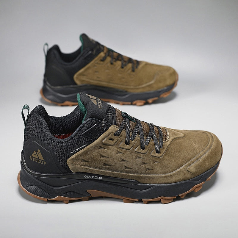 HIKEUP Leather Hiking Shoes for Men great for Outdoors orthopedic cushion sole/ FREE Shipping 15 days