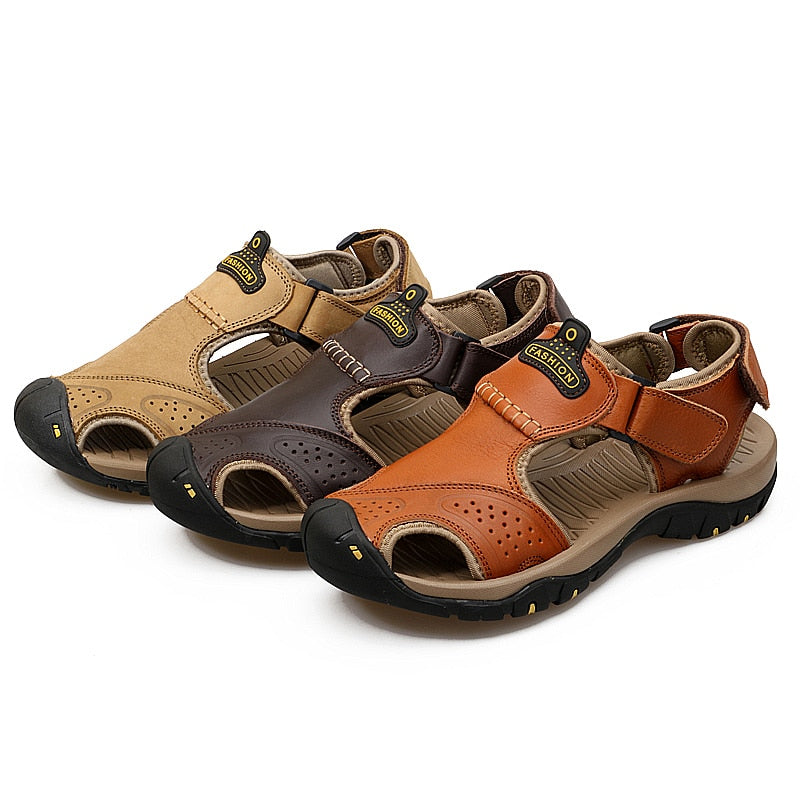Men Genuine  Leather Sandals for beach or  outdoor / FREE Shipping