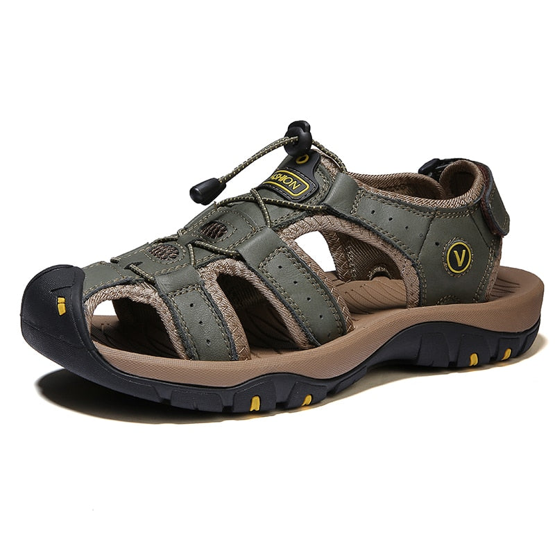 Men Genuine  Leather Sandals for beach or  outdoor / FREE Shipping