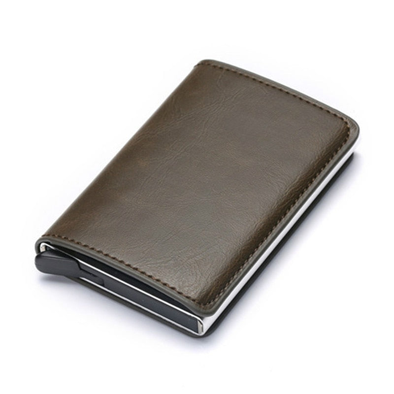 Men RFID Blocking Money, Bank Card Slim Leather Wallet-ID Holder-money clip/ Free Shipping
