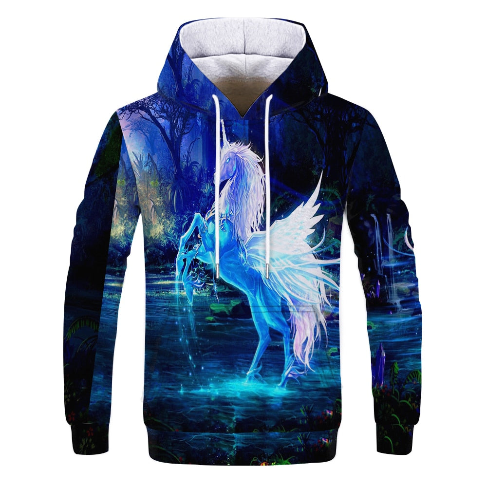 Ladies / Men hoodie beautiful  3D  animal Prints  / horse Men/ pullover streetwear / FREE shipping