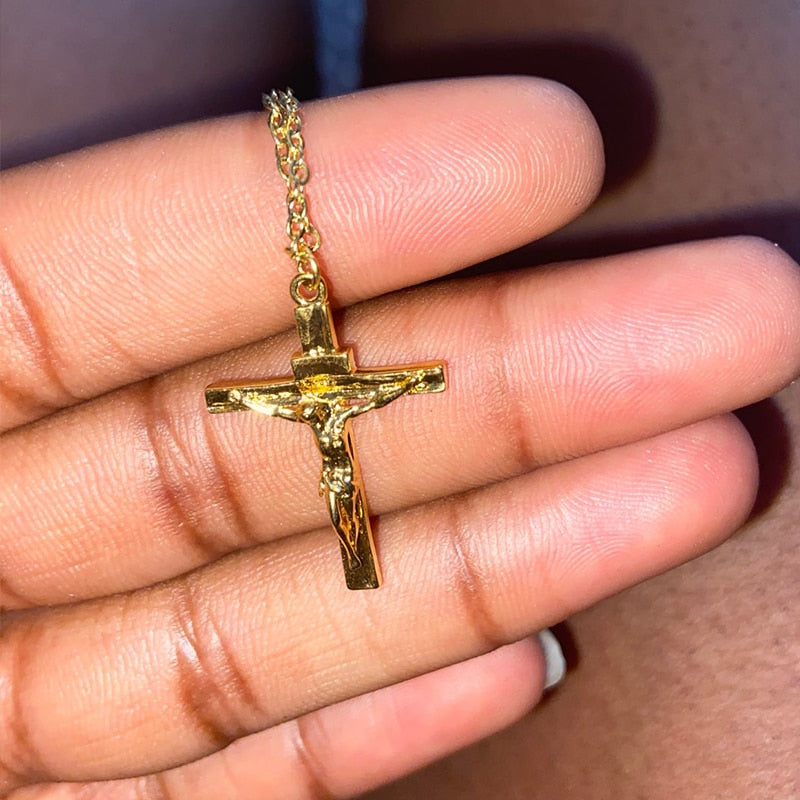 Christian Jesus Cross Necklace For Women-Men Stainless Steel Gold/Silver / Free Shipping