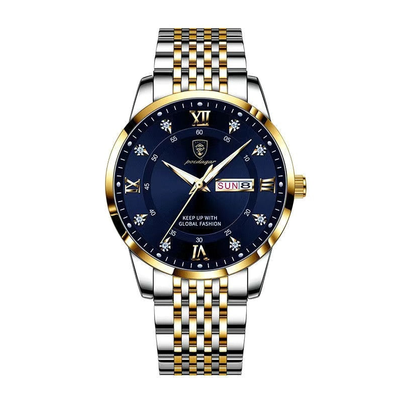 POEDAGAR Men's wrist  Watch Stainless Steel  / waterproof / Luminous Date , enter Discount Code BSATYMPNPZBQ  Buy 1 get 1 FREE / FREE Shipping