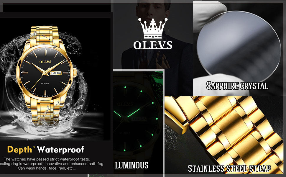 OLEVS Luxury business watch for Men /  enter discount code K0B074XFDPD6 Buy 1 get 1 FREE / FREE Shipping