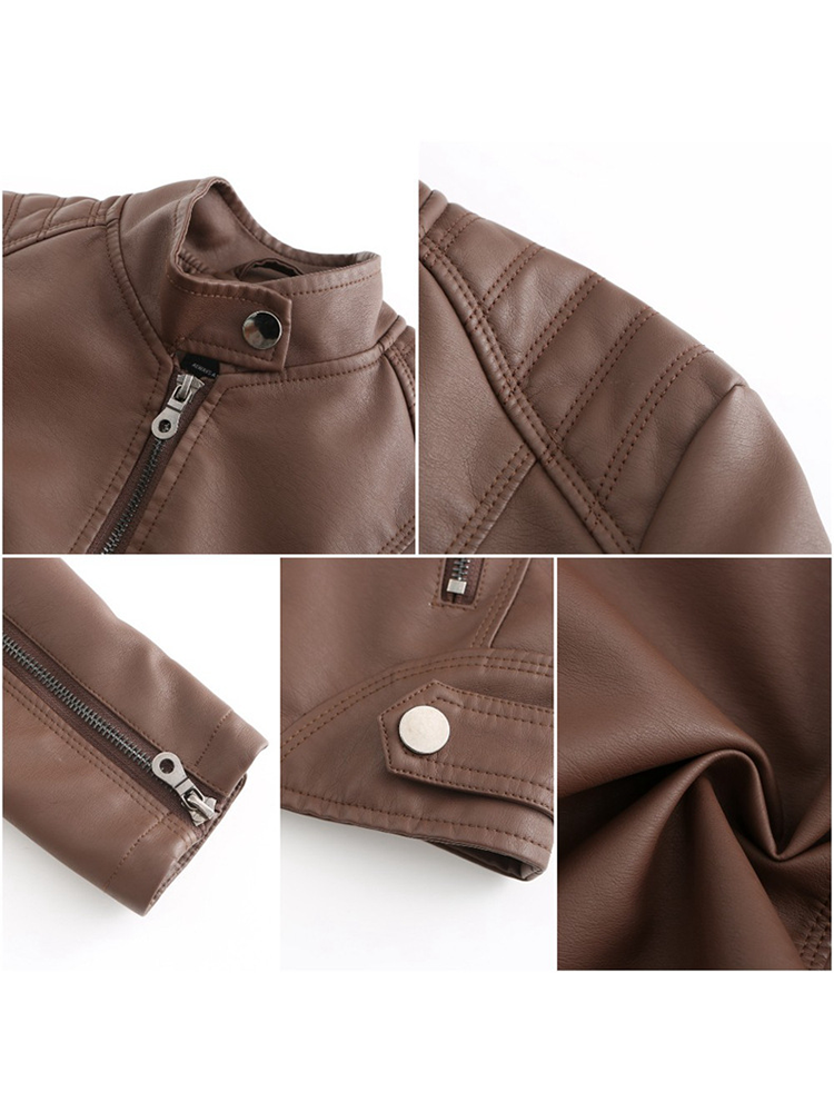 Ladies  Leather  Slim  Jacket comfortable lining and warm / FREE Shipping - tracking available