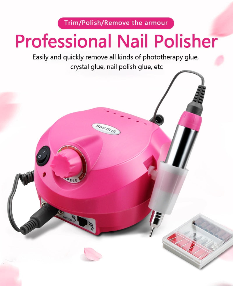 Electric Nail Drill Machine 35000/20000 RPM -Filing Sets for Manicure/ FREE Shipping