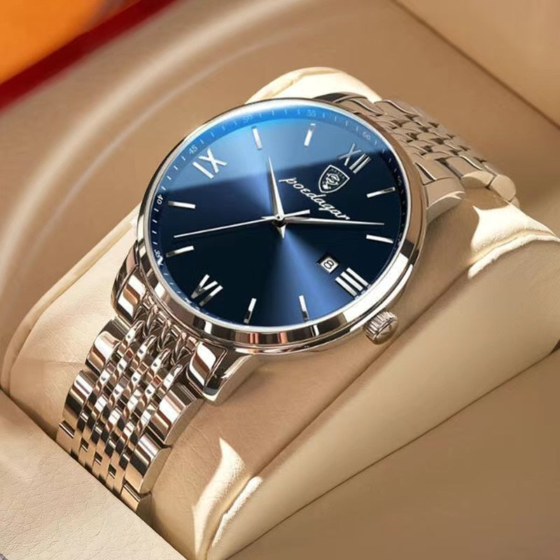 POEDAGAR Men's  Quartz  Watch  / Waterproof / Luminous / Stainless Steel , enter Discount Code 1QFX86VKJ1AS  Buy 1 get 1 FREE / FREE Shipping