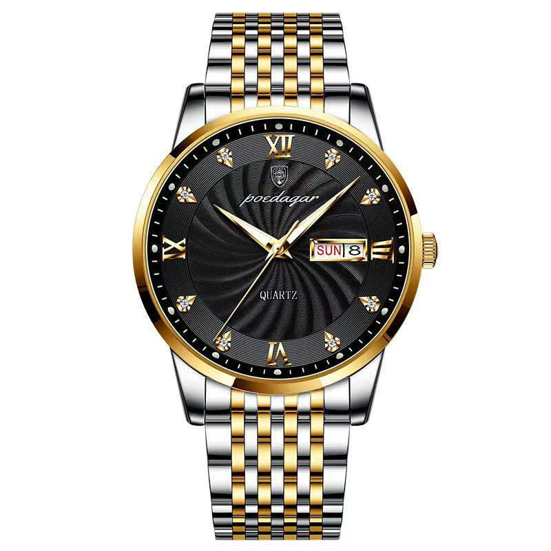 POEDAGAR Men's wrist  Watch Stainless Steel  / waterproof / Luminous Date , enter Discount Code BSATYMPNPZBQ  Buy 1 get 1 FREE / FREE Shipping