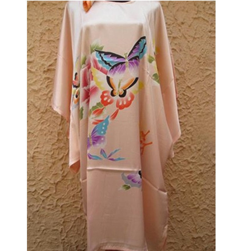 New Arrival  Ladies Light Blue Silk Rayon Nightwear Summer Lounge / Beach Robe  / FREE Shipping