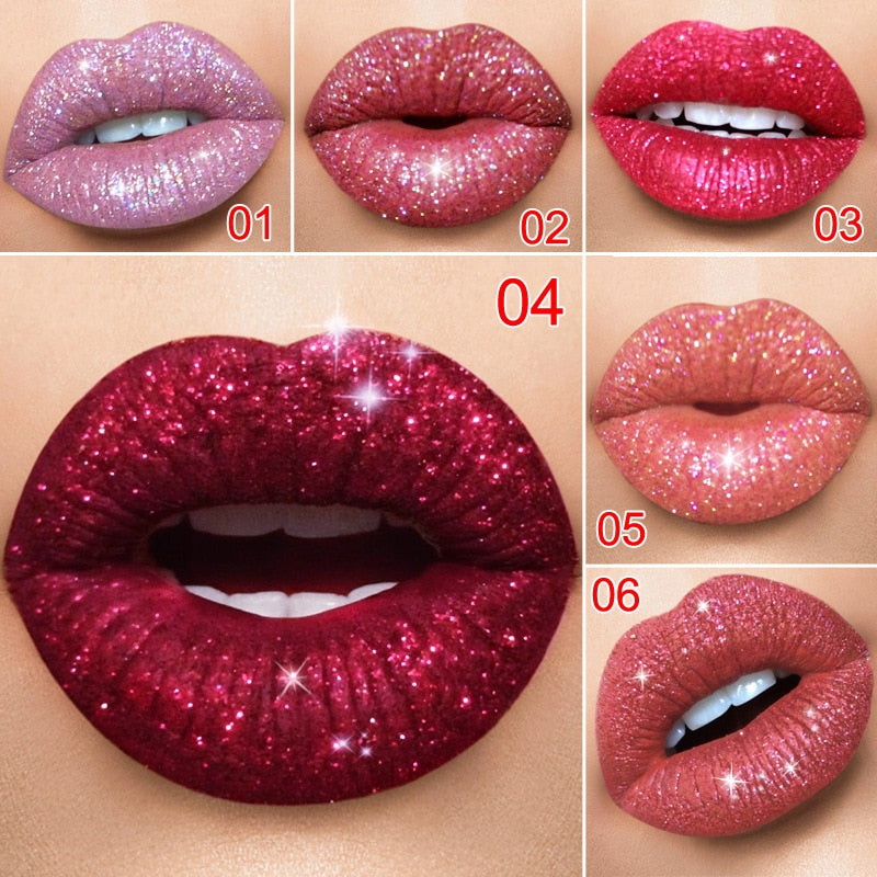 6 Color Glitter Liquid Lipstick / BUY 6 get 1 FREE / Enter Code  77Q4DK50STE9 / FREE Shipping