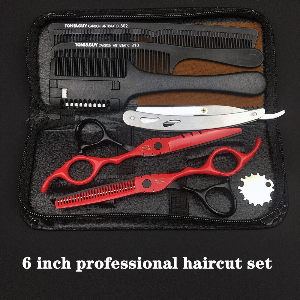 Professional Japan 440c 6 Inch Hair Scissors Set /  Cutting Shears / Thinning Barber Scissors Set / Barber Hairdressing Scissors  / FREE Shipping