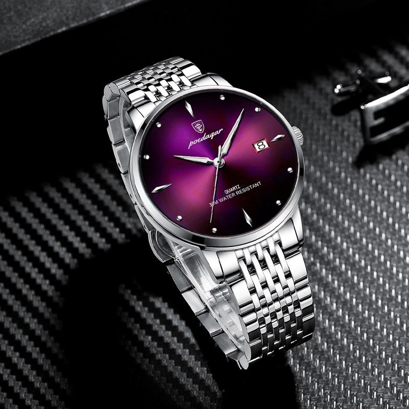 POEDAGAR Men's  Quartz  Watch  / Waterproof / Luminous / Stainless Steel , enter Discount Code 1QFX86VKJ1AS  Buy 1 get 1 FREE / FREE Shipping