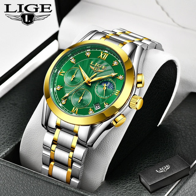 LIGE beautiful elegant  Ladies Watch / Waterproof/  Rose Gold Steel Strap / Top Brand Bracelet