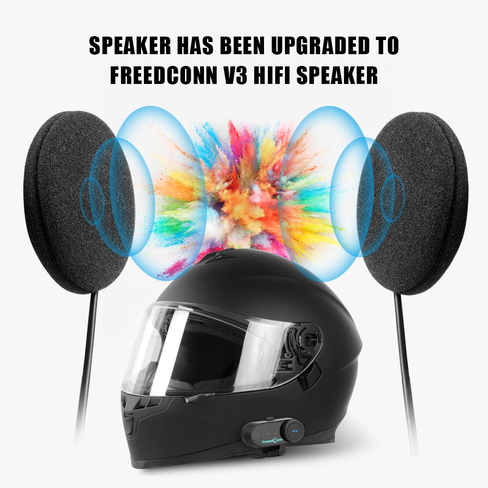 FreedConn Bluetooth Motorcycle Intercom Helmet Headset Headphone FM Music/ FREE Shipping