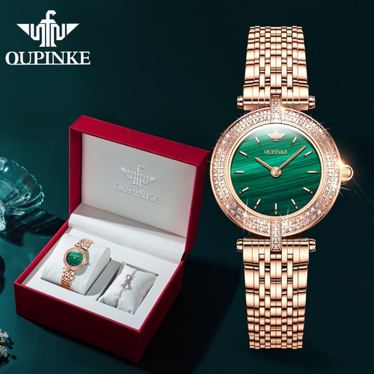 Swiss OUPINKE  beautiful/elegant Top Swiss Sapphire Mirror Alloy  Quartz Ladies Wrist watch