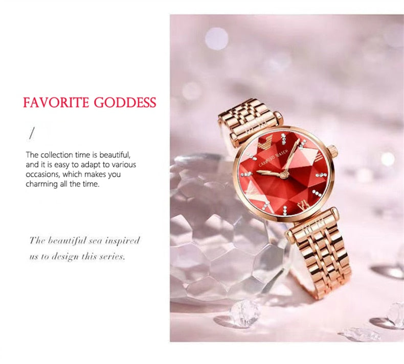 POEDAGAR 9313 Elegant Ladies Watch with sparkling Diamonds-luminous/FREE Shipping