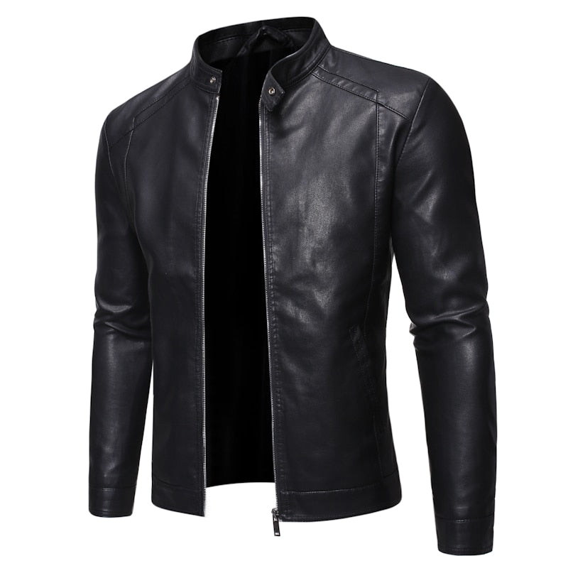 Men's Leather Jacket great for  Motorcycle or Casual wear   / FREE Shipping - tracking available