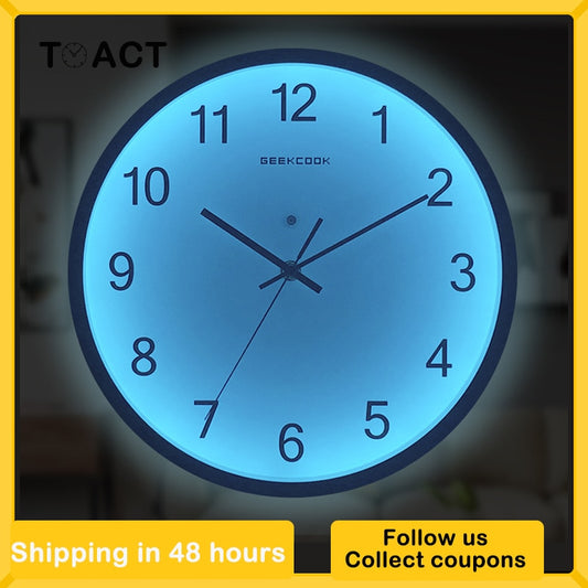 Luminous Wall Clock Large Number Hanging Clocks /  Quiet / Kitchen, Living Room