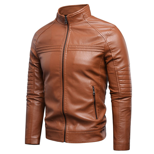 Men's Casual Vintage Fleece Leather Jacket comfortable and Classy / FREE Shipping
