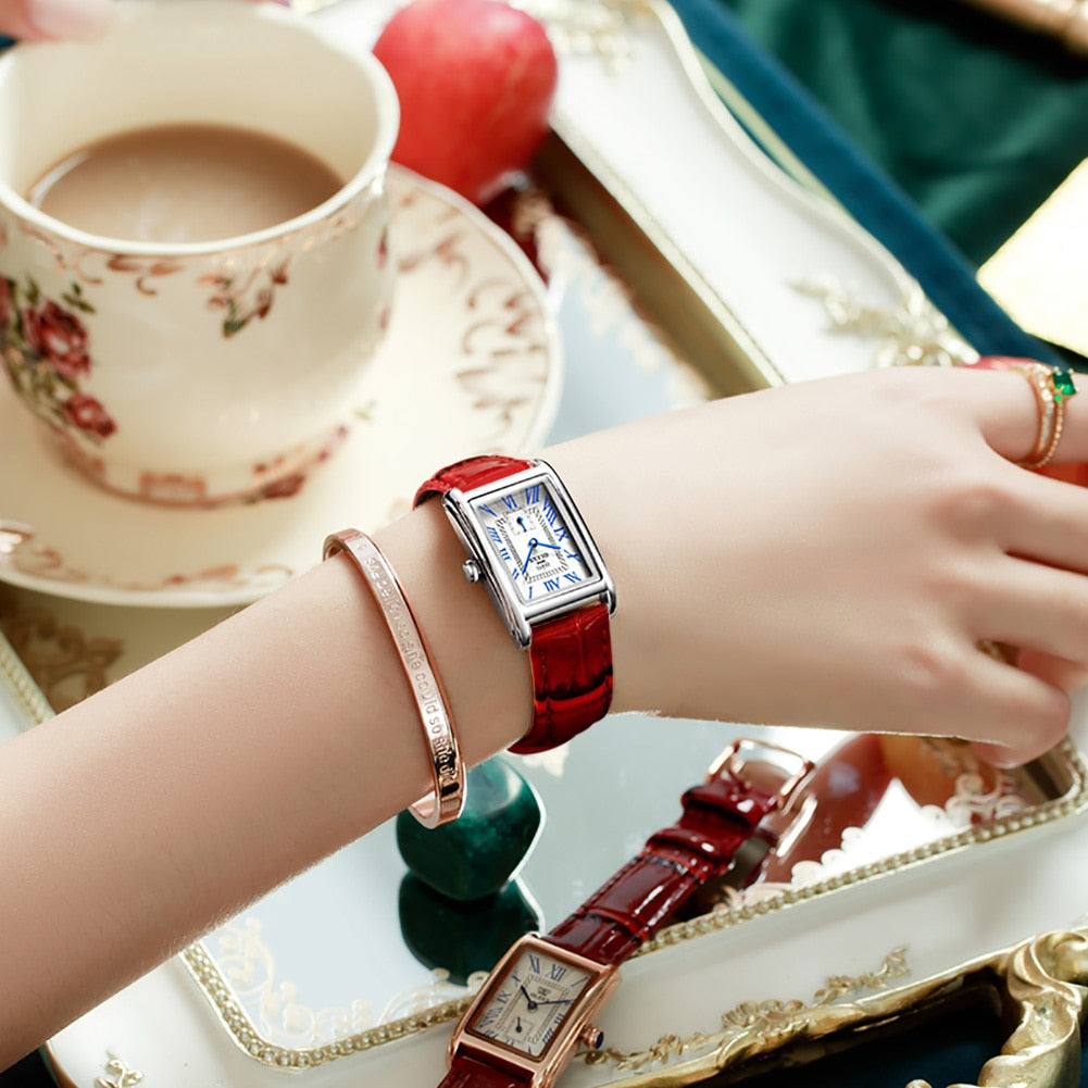OLEVS elegant Top  Luxury Brand Watch for  Women /  Red Quartz / Waterproof