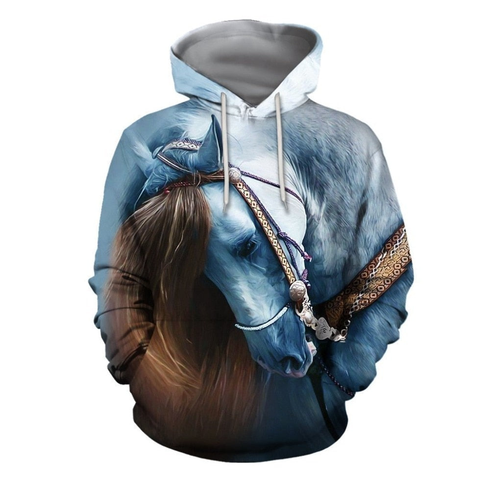 Ladies / Men hoodie beautiful  3D  animal Prints  / horse Men/ pullover streetwear / FREE shipping