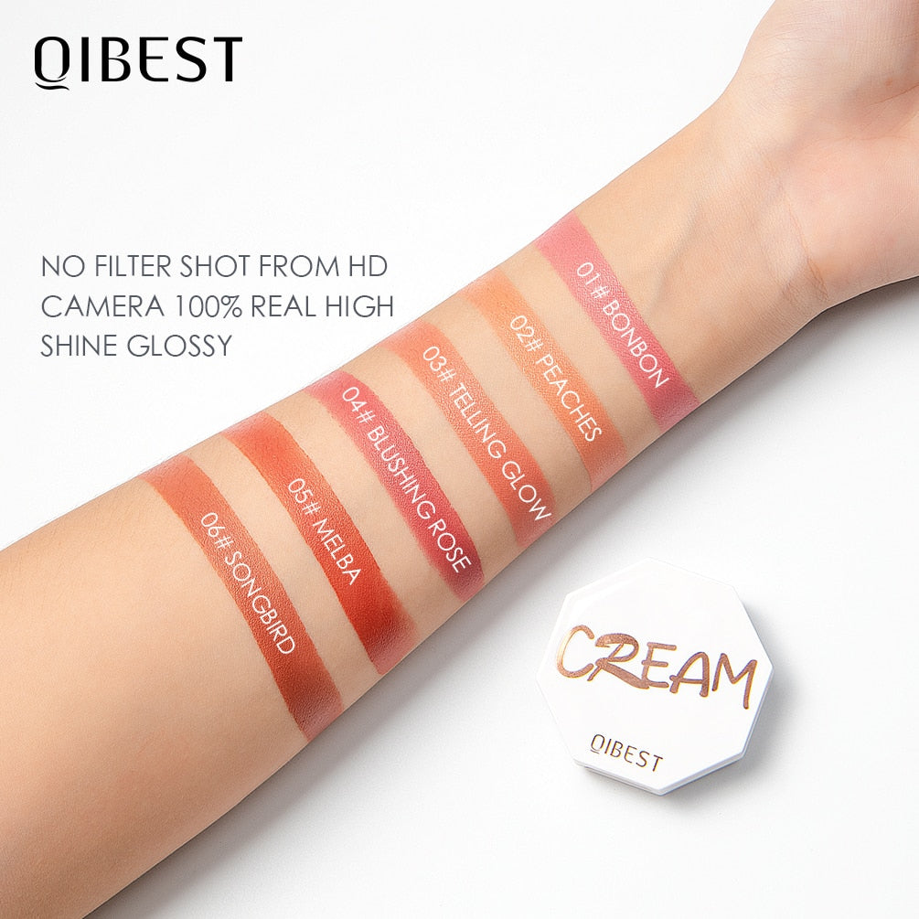 QIBEST Face Blush Peach Cream Makeup Cosmetics  / FREE Shipping