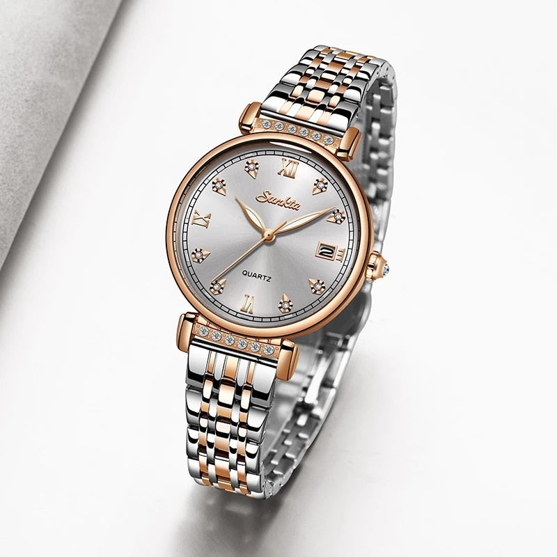 SUNKTA beautiful elegant  New Rose Gold watches for Women - Quartz  / FREE Shipping