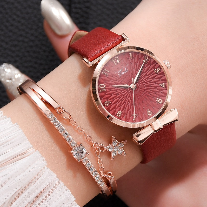 Elegant Bracelet and LVPAI Watch For Women / quartz / enter discount code  RPHKSPFPJRSN  Buy 1 get 1 FREE  /  FREE Shipping