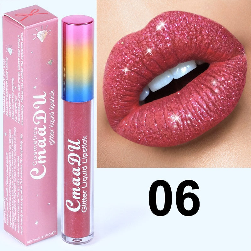 6 Color Glitter Liquid Lipstick / BUY 6 get 1 FREE / Enter Code  77Q4DK50STE9 / FREE Shipping