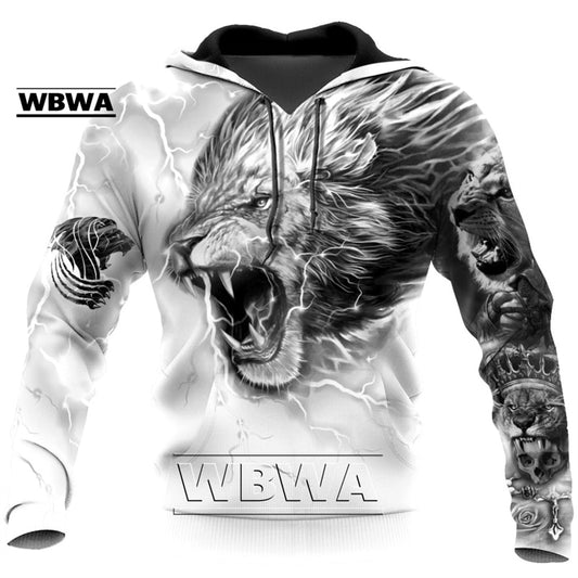 Ladies / Men's hoodie with Lion and   3D animal images  Streetwear Fashion  / FREE shipping