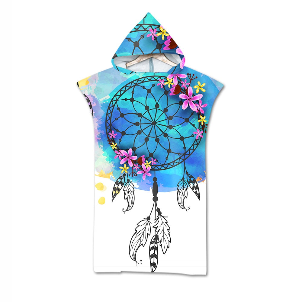 Adult custom print  hoodie Beach robe / Bath robe great for the Beach or casual wear / Free Shippng