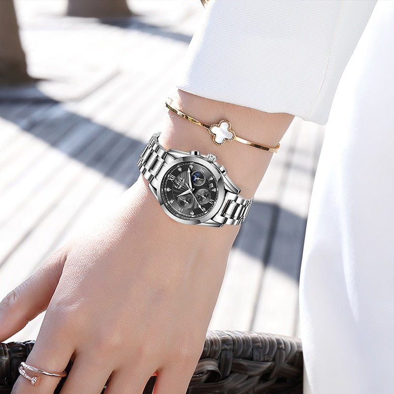 LIGE beautiful elegant  Ladies Watch / Waterproof/  Rose Gold Steel Strap / Top Brand Bracelet