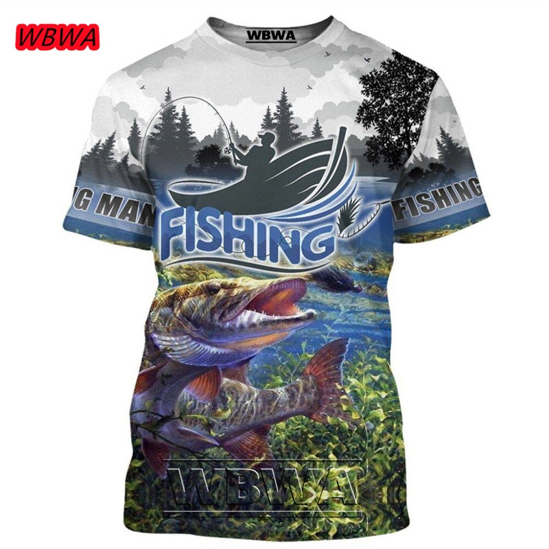 Men and Ladies t-shirt popular custom 3D prints of fish / FREE Shipping