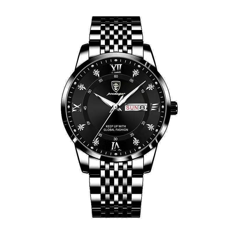 POEDAGAR Men's wrist  Watch Stainless Steel  / waterproof / Luminous Date , enter Discount Code BSATYMPNPZBQ  Buy 1 get 1 FREE / FREE Shipping